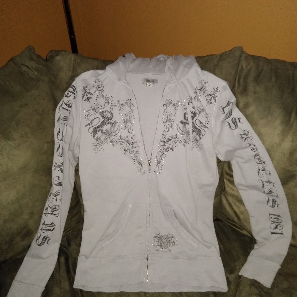 Grey Guess zip up hoodie
